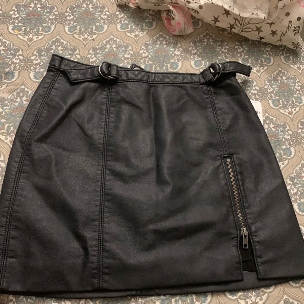 Free people Leather Skirt